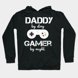 daddy by day gamer by night funny for dad video game fathers day game controller Hoodie